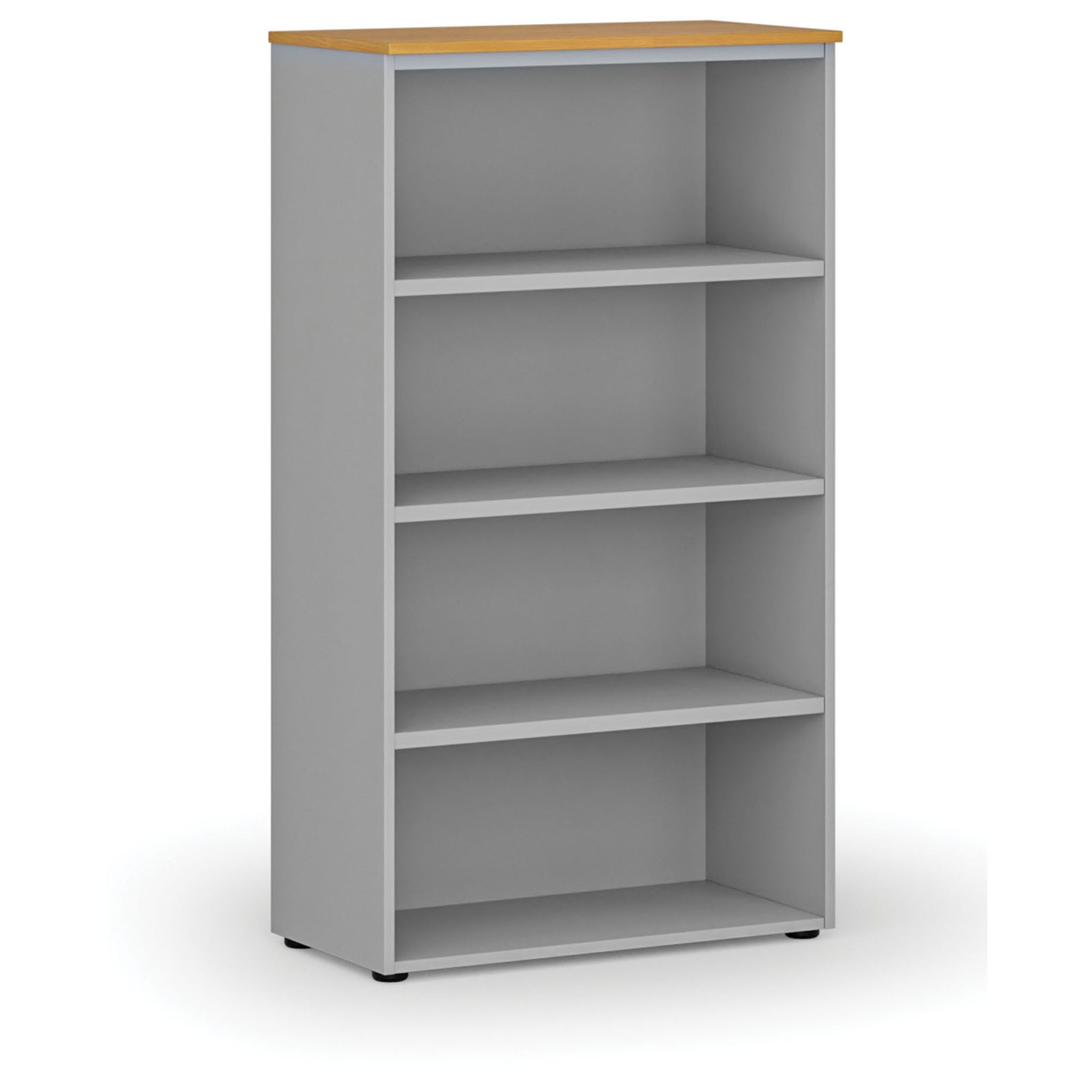 Büroregal PRIMO GRAY, 800 x 420 x 1434 mm, grau/Buche