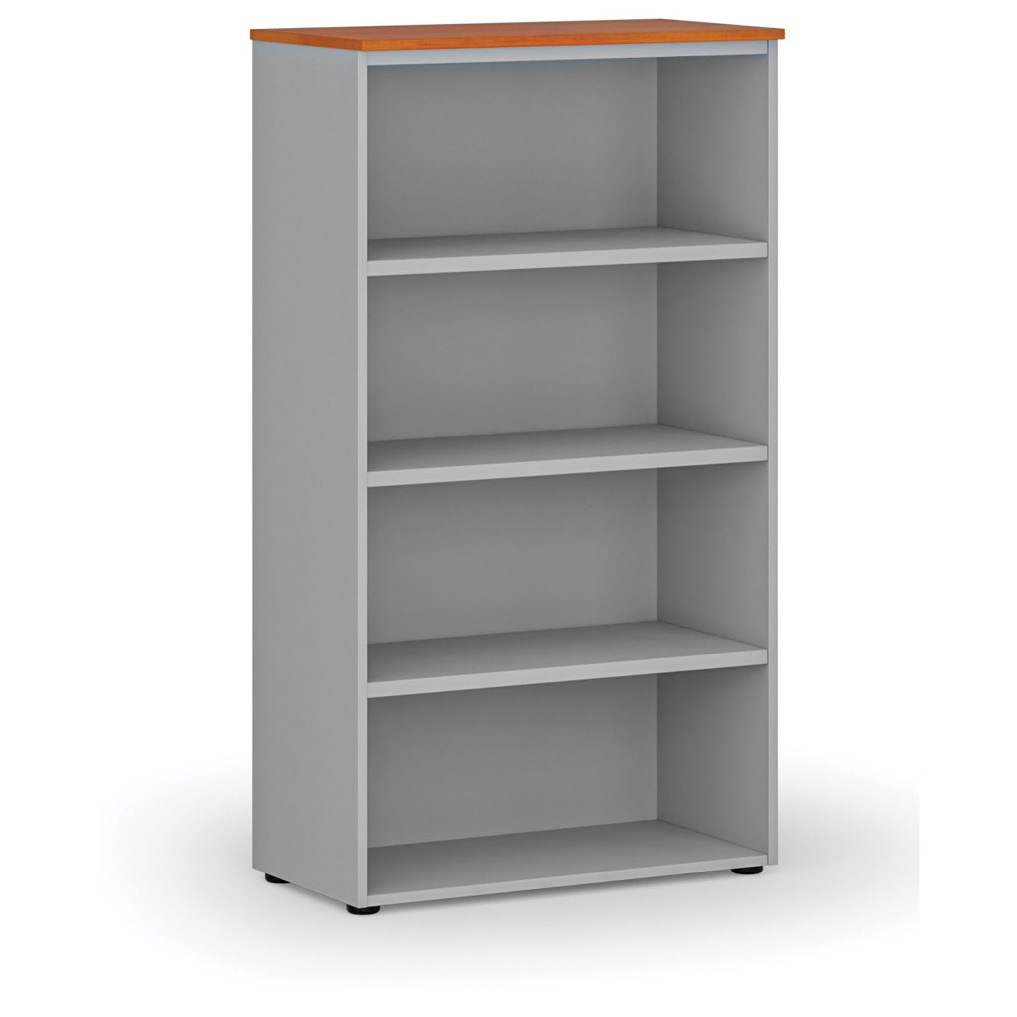 Büroregal PRIMO GRAY, 800 x 420 x 1434 mm, grau/Kirsche