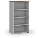 Büroregal PRIMO GRAY, 800 x 420 x 1434 mm, grau/Nussbaum
