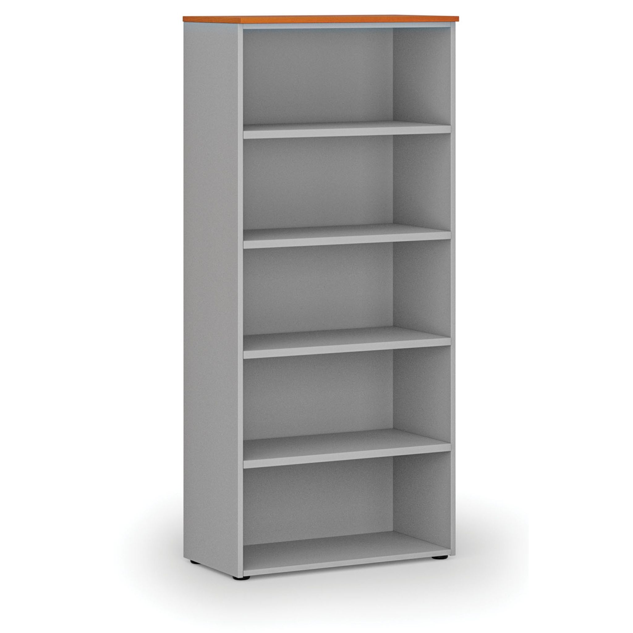 Büroregal PRIMO GRAY, 800 x 420 x 1781 mm, grau/Kirsche