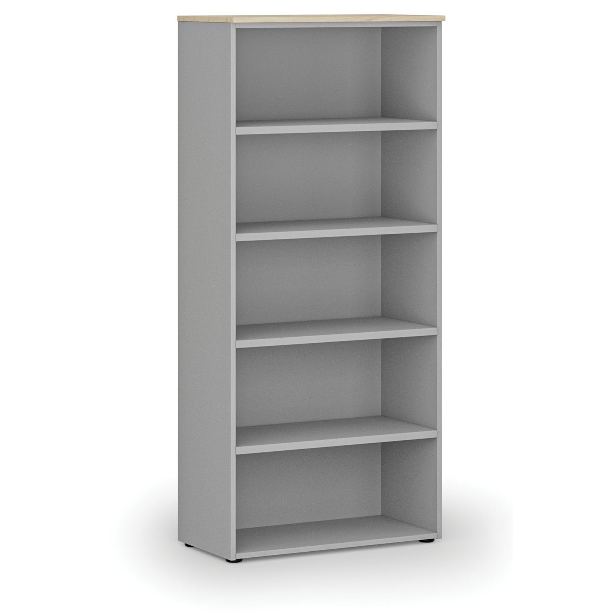 Büroregal PRIMO GRAY, 800 x 420 x 1781 mm, grau/natur Eiche