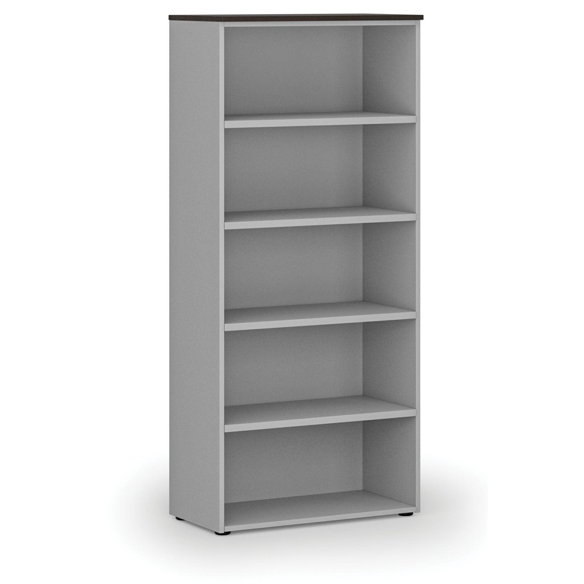 Büroregal PRIMO GRAY, 800 x 420 x 1781 mm, grau/Wenge
