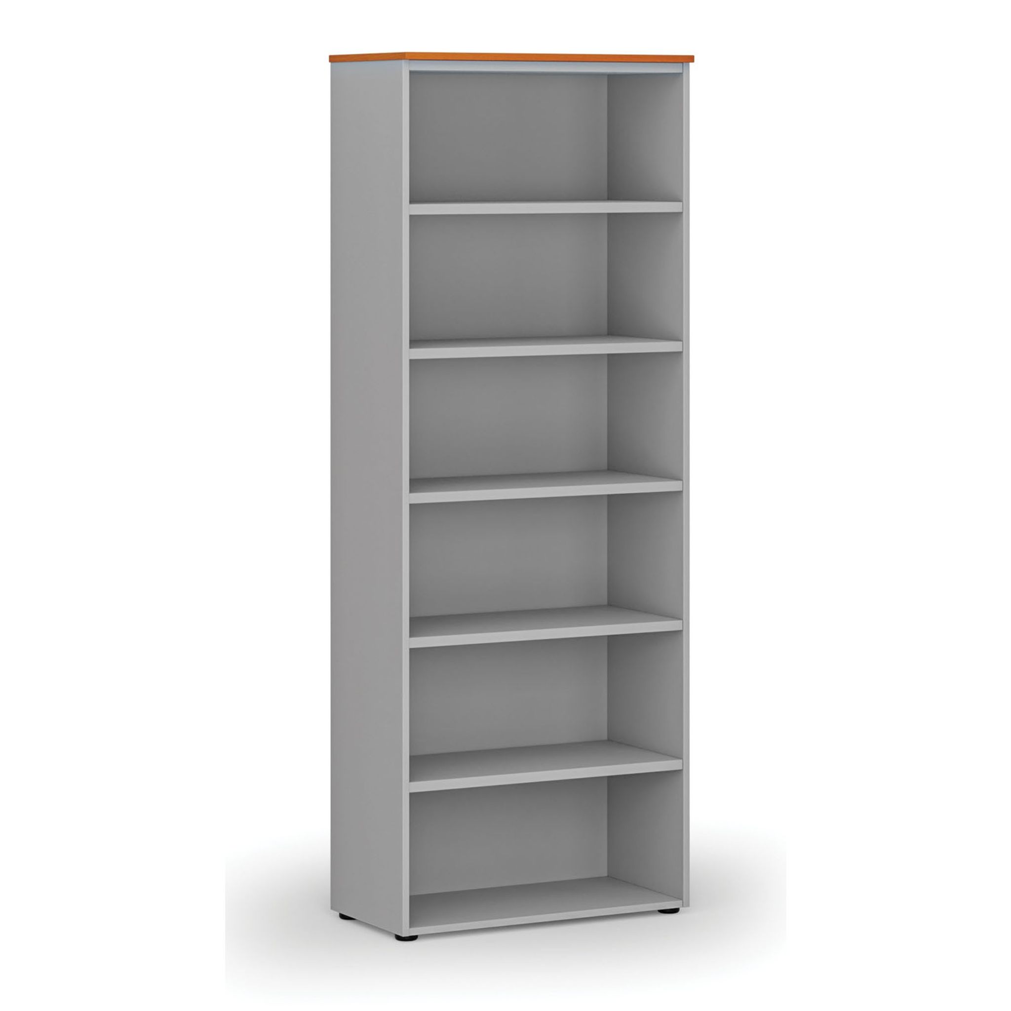Büroregal PRIMO GRAY, 800 x 420 x 2128 mm, grau/Kirsche