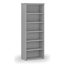 Büroregal PRIMO GRAY, 800 x 420 x 2128 mm, grau/Nussbaum