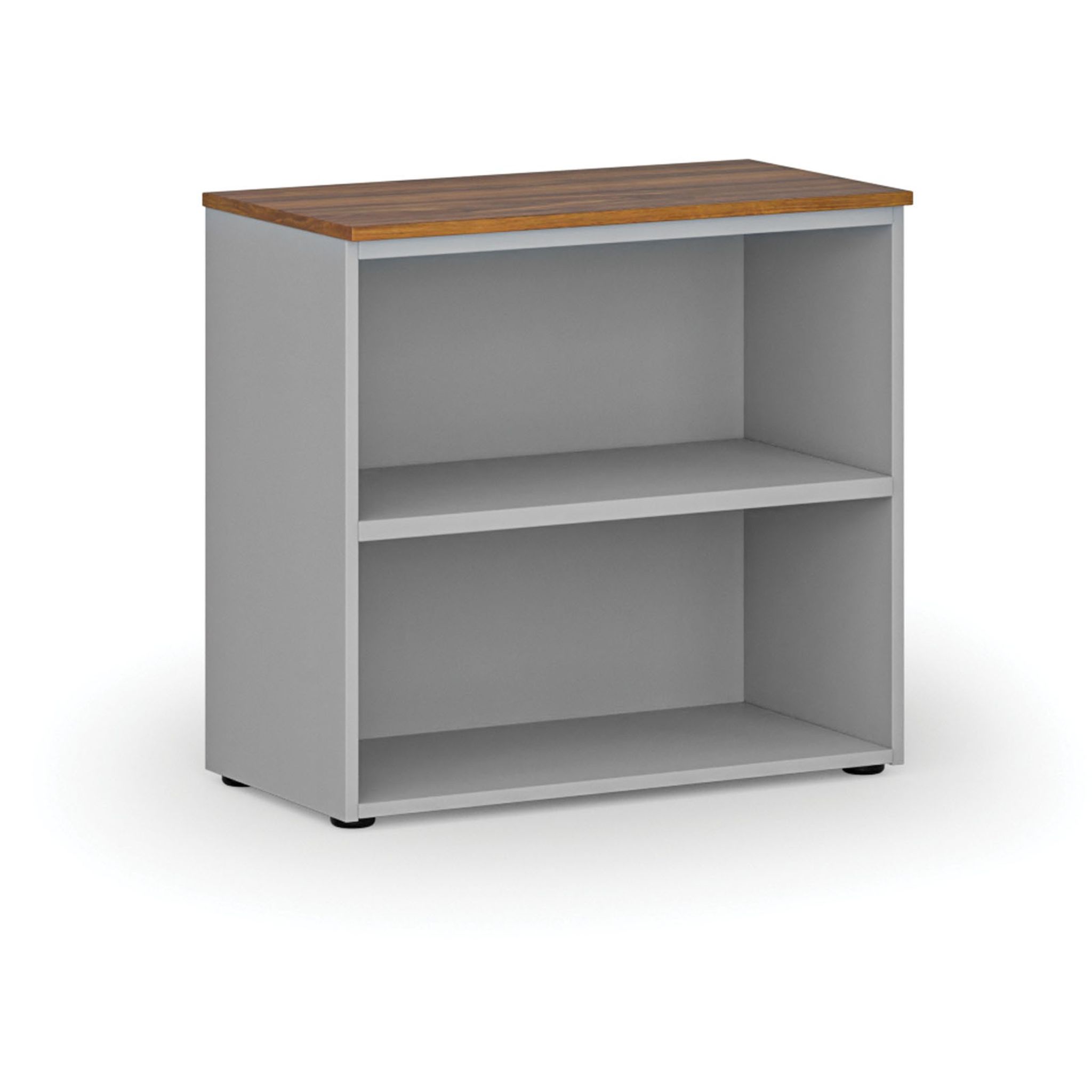 Büroregal PRIMO GRAY, 800 x 420 x 740 mm, grau/Nussbaum