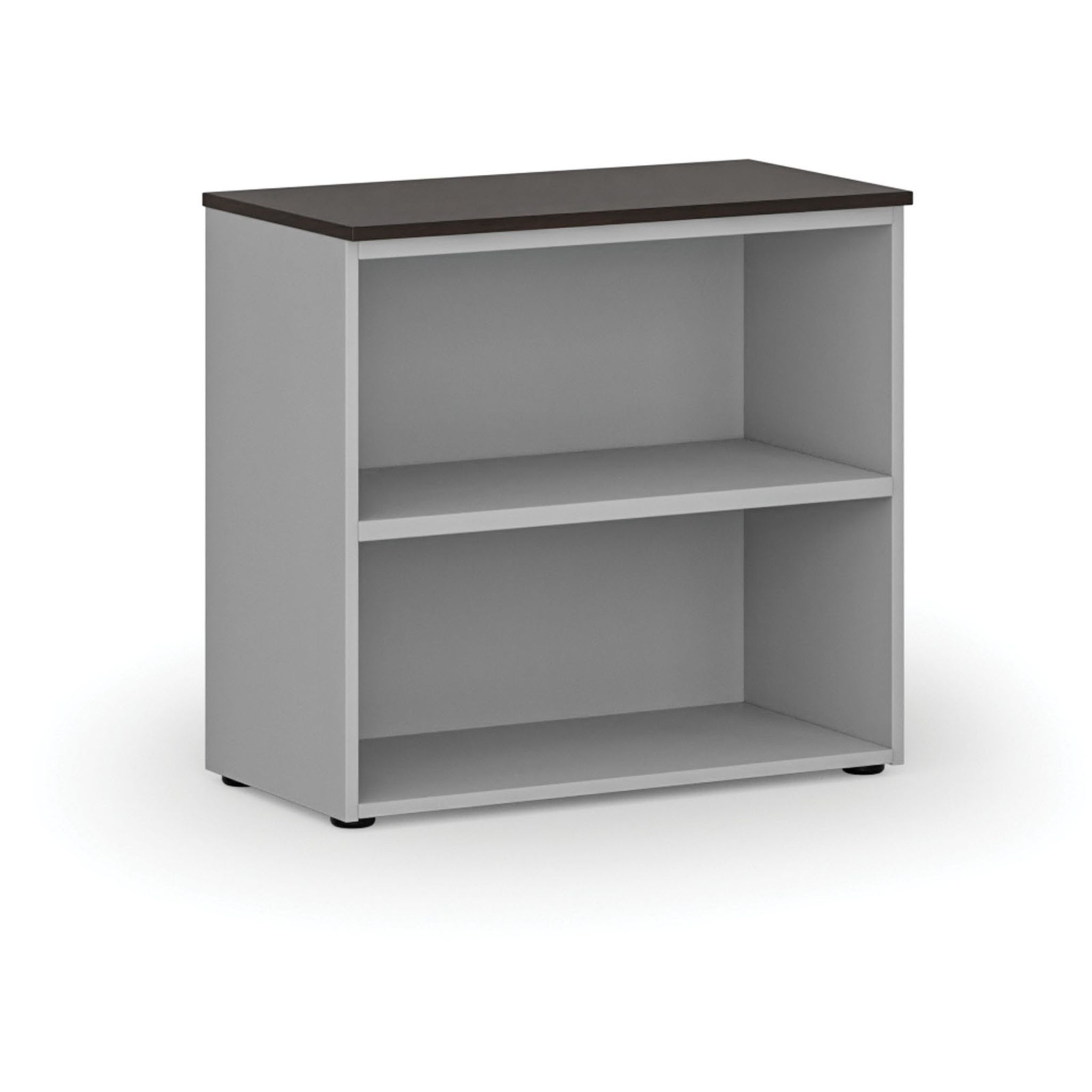 Büroregal PRIMO GRAY, 800 x 420 x 740 mm, grau/Wenge