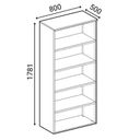 Büroregal PRIMO GRAY, 800 x 500 x 1781 mm, grau/Graphit