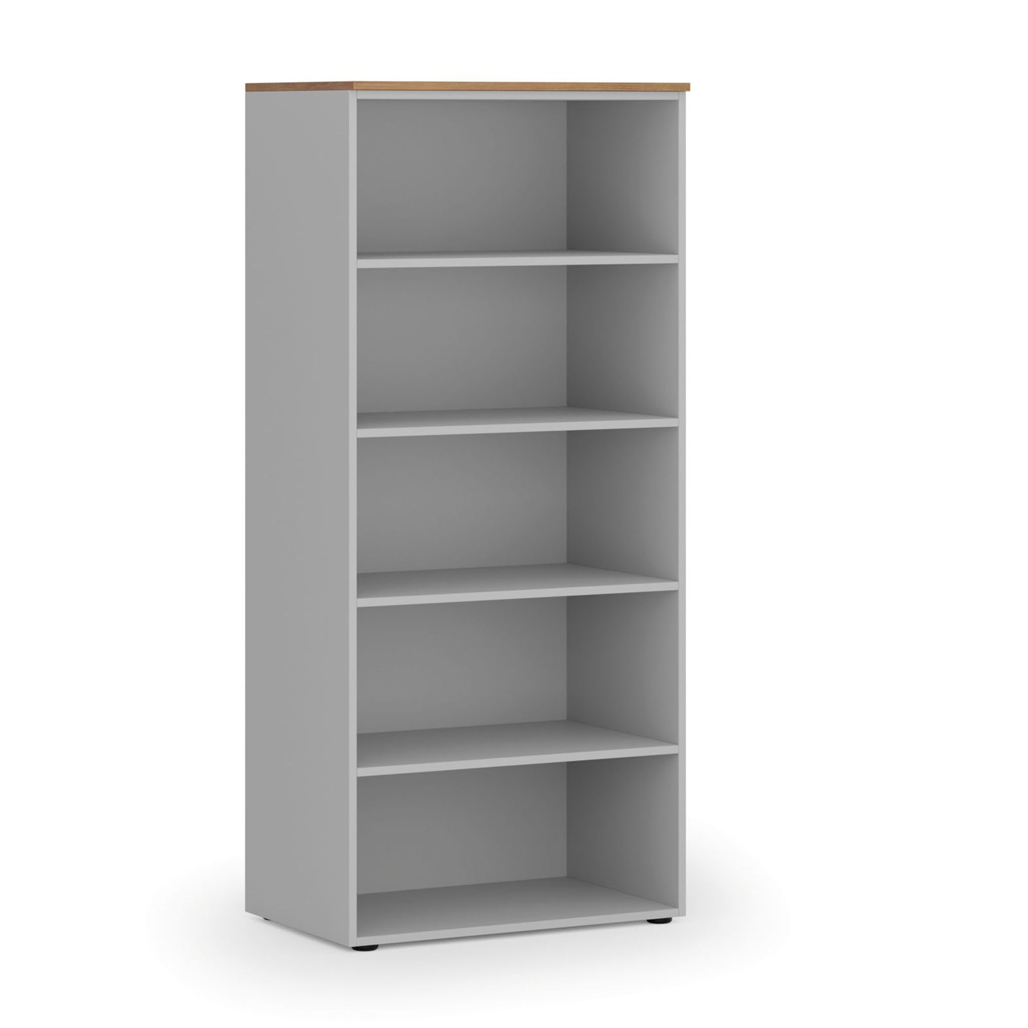 Büroregal PRIMO GRAY, 800 x 500 x 1781 mm, grau/Nussbaum