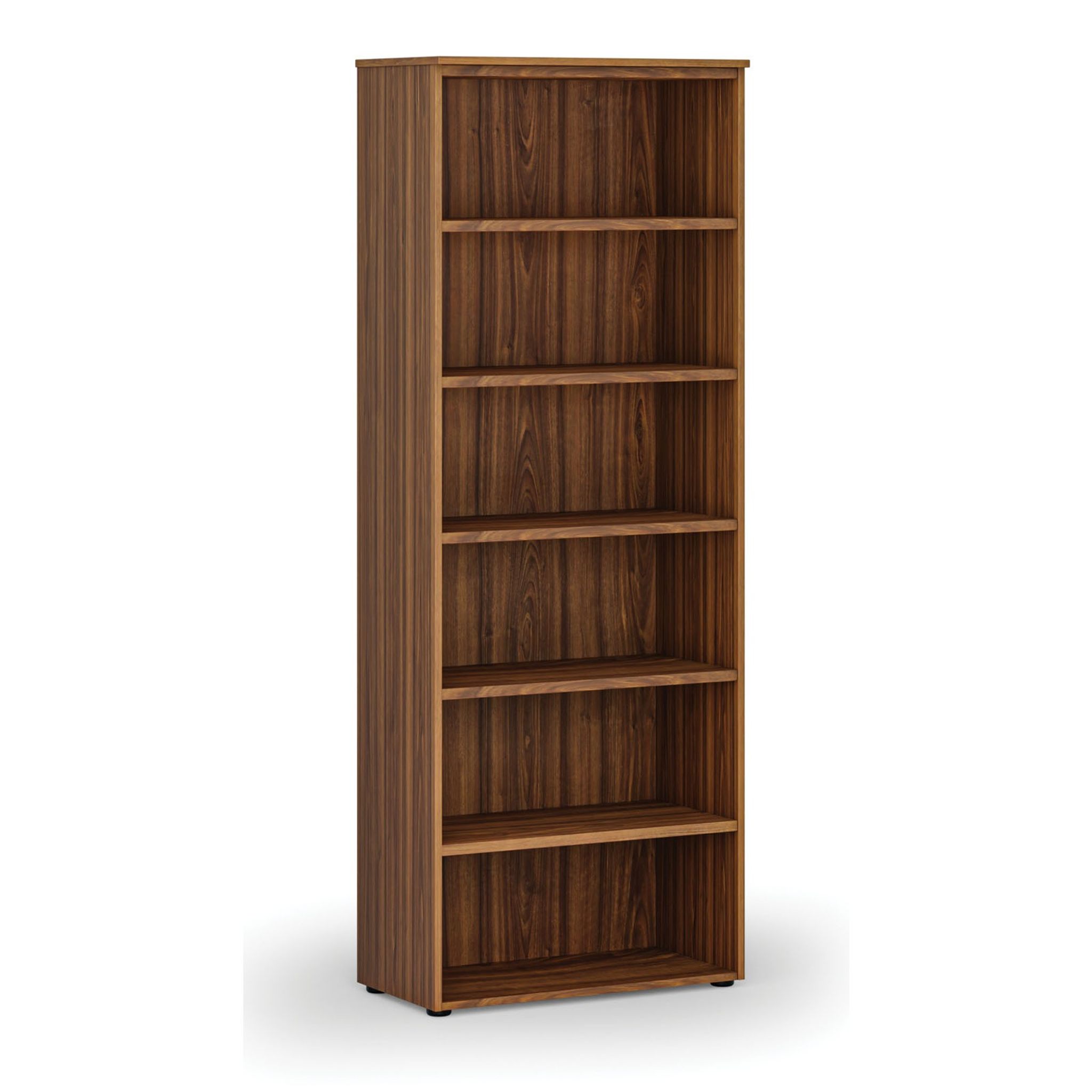 Büroregal PRIMO WOOD, 800 x 420 x 2128 mm, Nussbaum