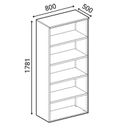Büroregal PRIMO WOOD, 800 x 500 x 1781 mm, Eiche natur