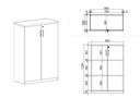 Büroschrank ARRISTO LUX, 800 x 400 x 1236 mm, Birke