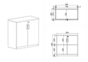 Büroschrank ARRISTO LUX, 800 x 400 x 836 mm, Birke