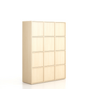 Büroschrank FRAME, 12x Türen, 1299 x 450 x 1735 mm, PUSH-lock, Birke