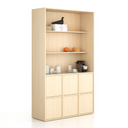 Büroschrank FRAME, 6x Türen, 2x Einlegeböden, 1299 x 450 x 2162 mm, PUSH-lock, Birke