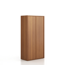 Büroschrank FRAME, niedrig, 2 Türen, 872 x 450 x 1735 mm, PUSH-lock, Nussbaum
