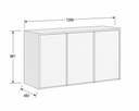 Büroschrank FRAME, niedrig, 3 Türen, 1299 x 450 x 881 mm, PUSH-lock, Birke Büroschrank FRAME, niedrig, 3 Türen, 1299 x 450 x 881 mm, PUSH-lock, Birke