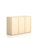 Büroschrank FRAME, niedrig, 3 Türen, 1299 x 450 x 881 mm, PUSH-lock, Birke