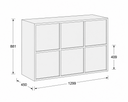 Büroschrank FRAME, niedrig, 6x Türen, 1299 x 450 x 881 mm, PUSH-lock, Nussbaum Büroschrank FRAME, niedrig, 6x Türen, 1299 x 450 x 881 mm, PUSH-lock, Nussbaum