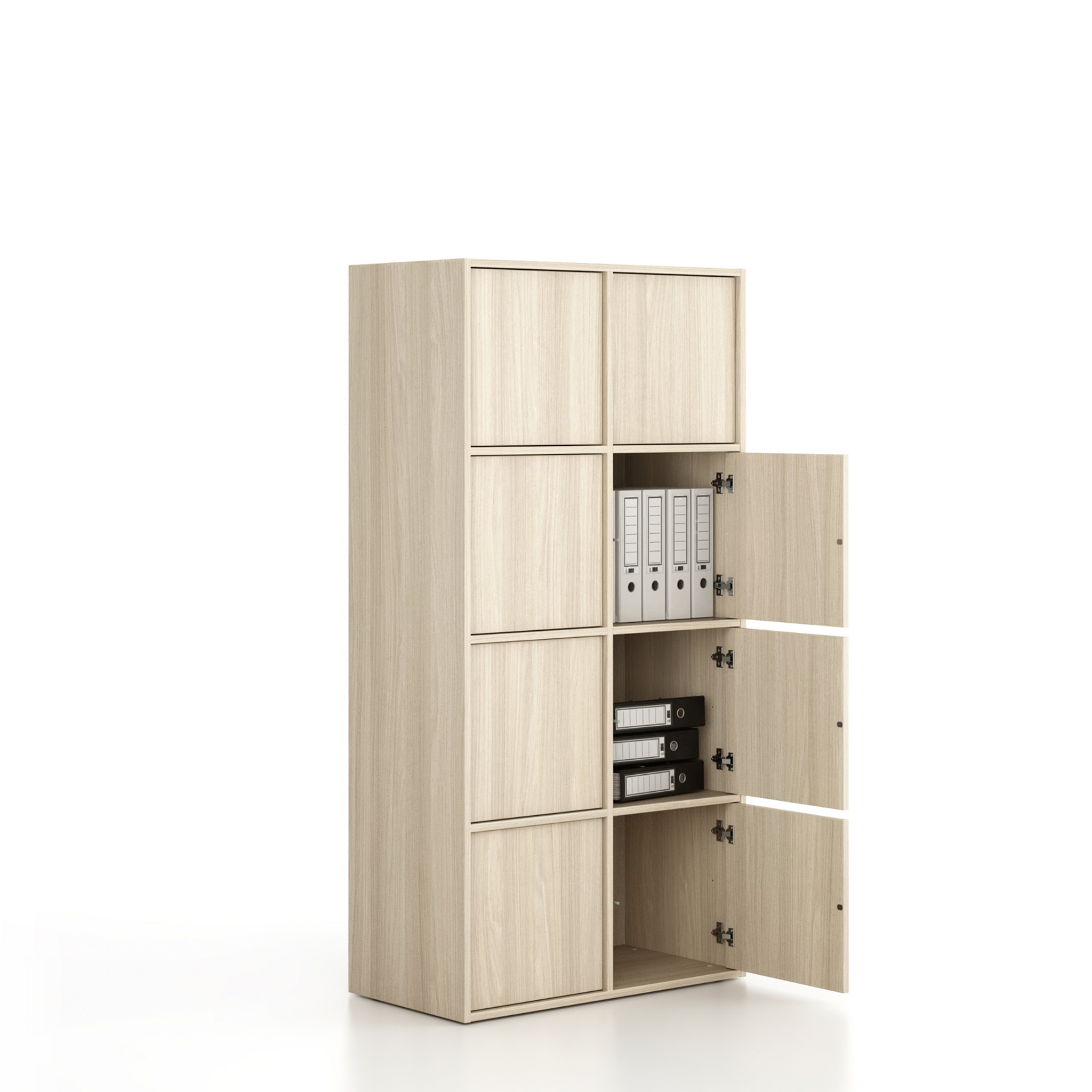 Büroschrank FRAME, niedrig, 8x Türen, PUSH-lock