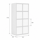 Büroschrank FRAME, niedrig, 8x Türen, 872 x 450 x 1735 mm, PUSH-lock, weiß Büroschrank FRAME, niedrig, 8x Türen, 872 x 450 x 1735 mm, PUSH-lock, weiß