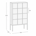 Büroschrank FRAME, weißes Gestell, 12x Türen, 1299 x 450 x 2185 mm, PUSH-lock, Eiche natur Büroschrank FRAME, weißes Gestell, 12x Türen, 1299 x 450 x 2185 mm, PUSH-lock, Eiche natur