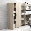 Büroschrank hoch SOLID, 800 x 400 x 1830 mm, Eiche natur