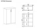 Büroschrank MIRELLI, 800 x 400 x 1200 mm, weiß/Eiche sonoma
