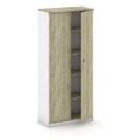 Büroschrank MIRELLI, 800 x 400 x 1800 mm, weiß/Eiche sonoma