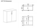 Büroschrank MIRELLI, 800 x 400 x 800 mm, Birke