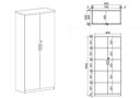 Büroschrank MIRELLI A+, 800 x 400 x 1800 mm, Nussbaum