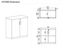 Büroschrank MIRELLI A+, 800 x 400 x 800 mm, weiß/Eiche sonoma