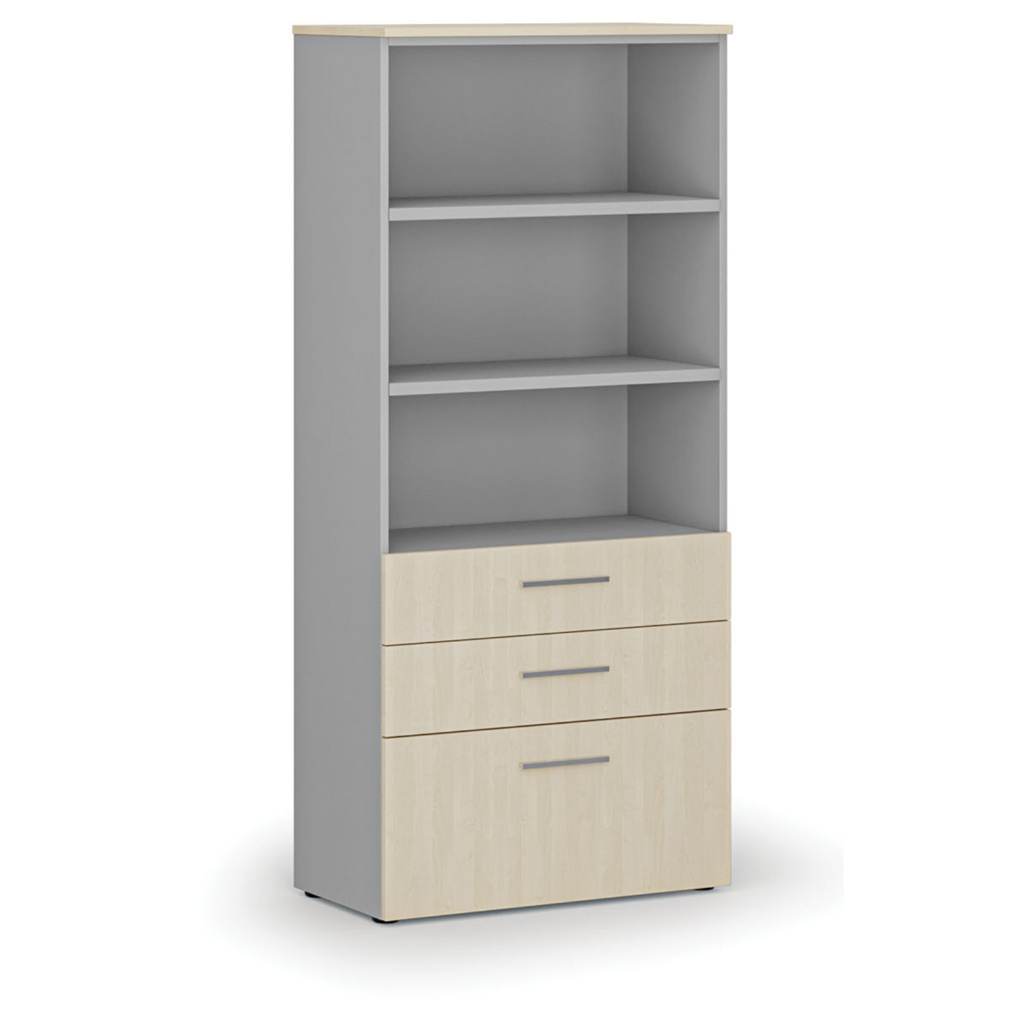 Büroschrank mit kombinierten Schubladen PRIMO GRAY, 1781 x 800 x 420 mm