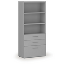 Büroschrank mit kombinierten Schubladen PRIMO GRAY, 1781 x 800 x 420 mm, grau