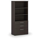 Büroschrank mit kombinierten Schubladen PRIMO WOOD, 1781 x 800 x 420 mm, Wenge