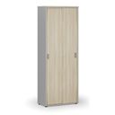 Büroschrank mit Schiebetür, 800 x 420 x 2128 mm, Eiche grau/natur
