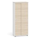 Büroschrank mit Schiebetür PRIMO 2023, 1781 x 800 x 420 mm, weiß / Eiche natur