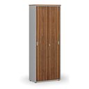 Büroschrank mit Schiebetür PRIMO GRAY, 800 x 420 x 2128 mm, grau/Nussbaum