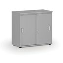 Büroschrank mit Schiebetür PRIMO GRAY, 800 x 420 x 740 mm, grau