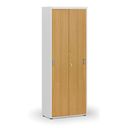 Büroschrank mit Schiebetür PRIMO WHITE, 2128 x 800 x 420 mm, Weiß/Buche
