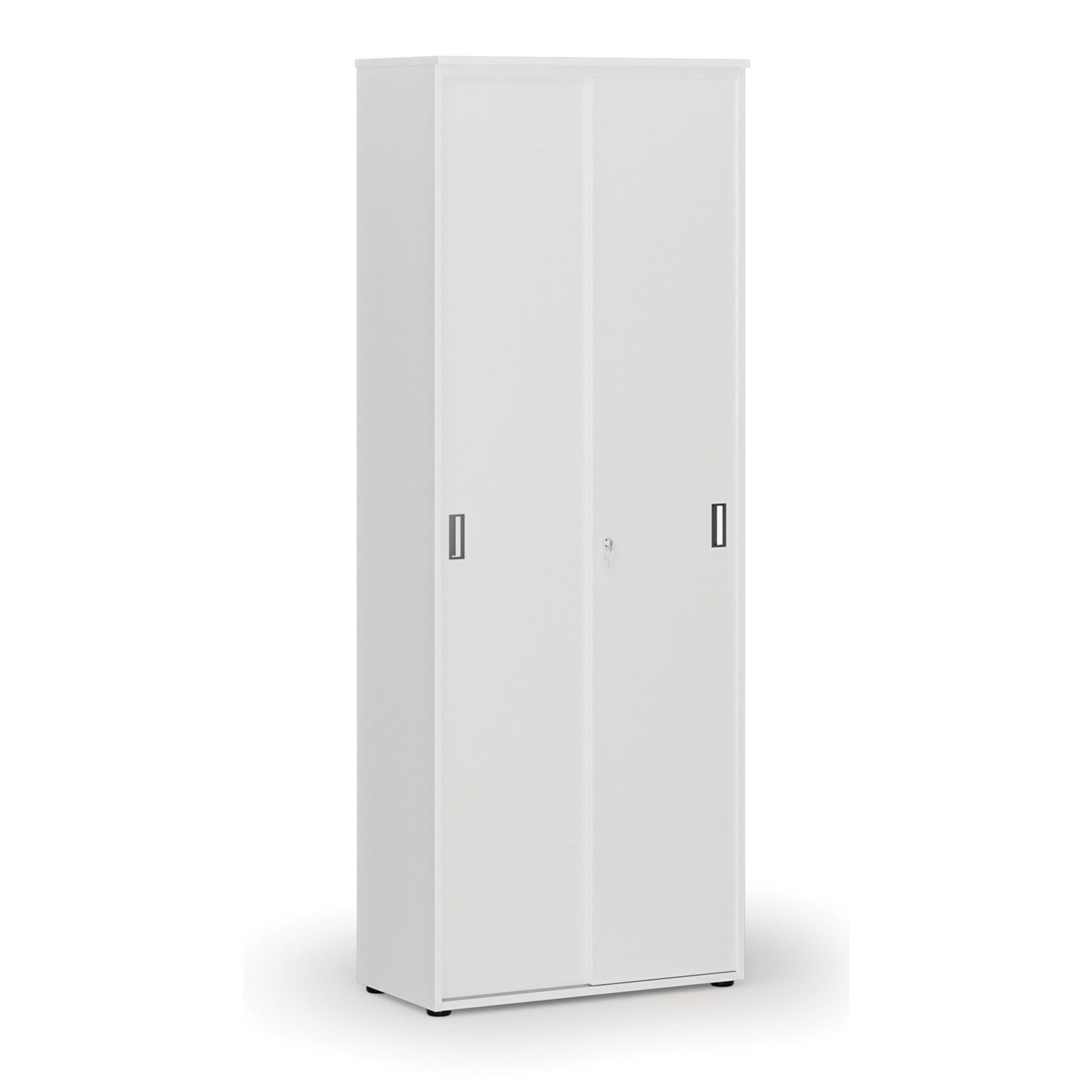 Büroschrank mit Schiebetür PRIMO WHITE, 2128 x 800 x 420 mm, weiß