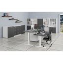 Büroschrank mit Schiebetür PRIMO WHITE, 800 x 420 x 1087 mm, weiß/Graphit