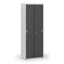 Büroschrank mit Schiebetür PRIMO WHITE, 800 x 420 x 2128 mm, weiß/Graphit