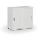 Büroschrank mit Schiebetür PRIMO WHITE, 800 x 420 x 740 mm, weiß
