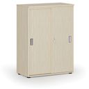 Büroschrank mit Schiebetür PRIMO WOOD, 1087 x 800 x 420 mm, Birke