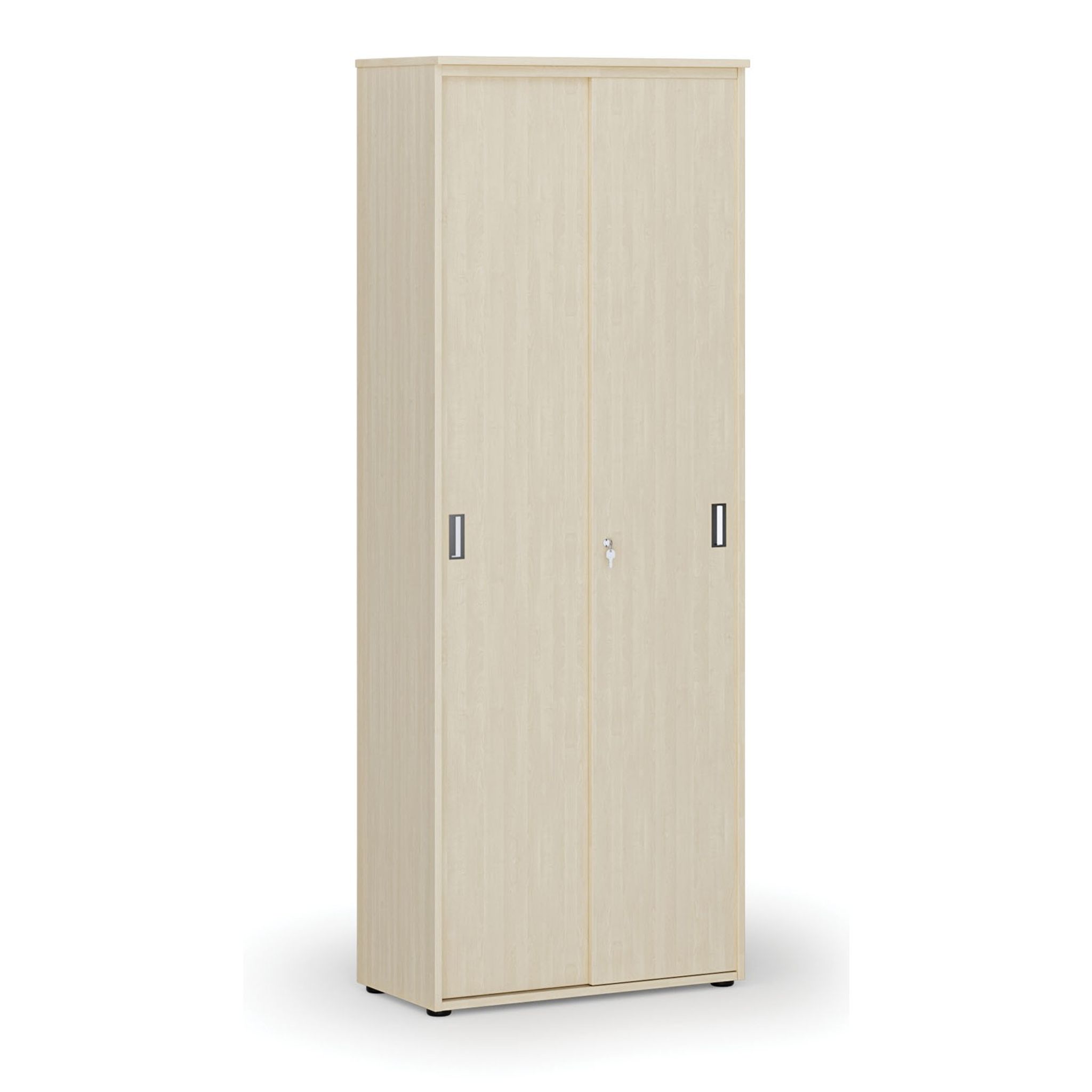 Büroschrank mit Schiebetür PRIMO WOOD, 2128 x 800 x 420 mm, Birke