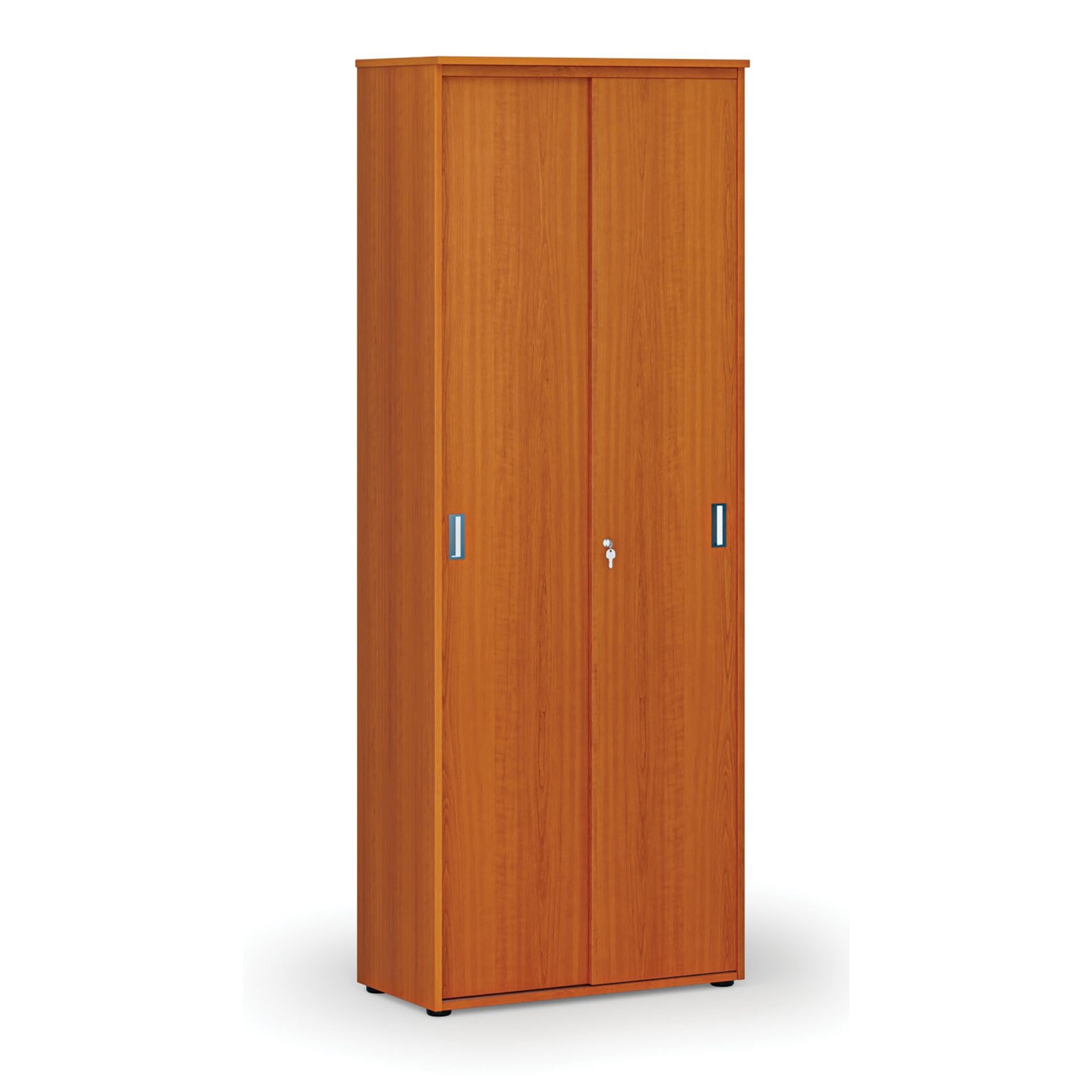 Büroschrank mit Schiebetür PRIMO WOOD, 2128 x 800 x 420 mm, Kirsche