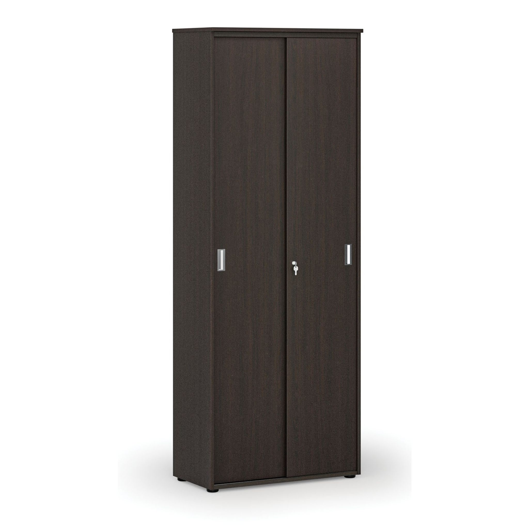 Büroschrank mit Schiebetür PRIMO WOOD, 2128 x 800 x 420 mm, Wenge
