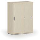 Büroschrank mit Schiebetür PRIMO WOOD, 800 x 420 x 1087 mm, Birke
