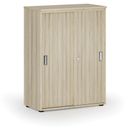 Büroschrank mit Schiebetür PRIMO WOOD, 800 x 420 x 1087 mm, Eiche natur