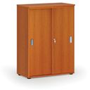 Büroschrank mit Schiebetür PRIMO WOOD, 800 x 420 x 1087 mm, Kirsche